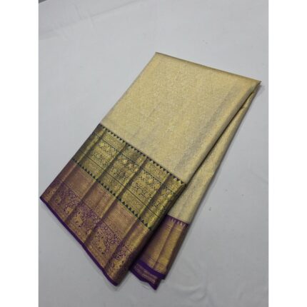 Pure Kanchipuram 1 gram gold zari Silk Saree with silk mark