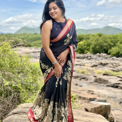Mull Cotton Digital Printed Kalamkari Saree