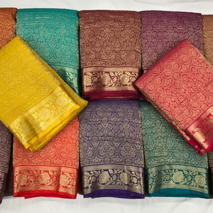 Crush Chinnon Brocade Saree